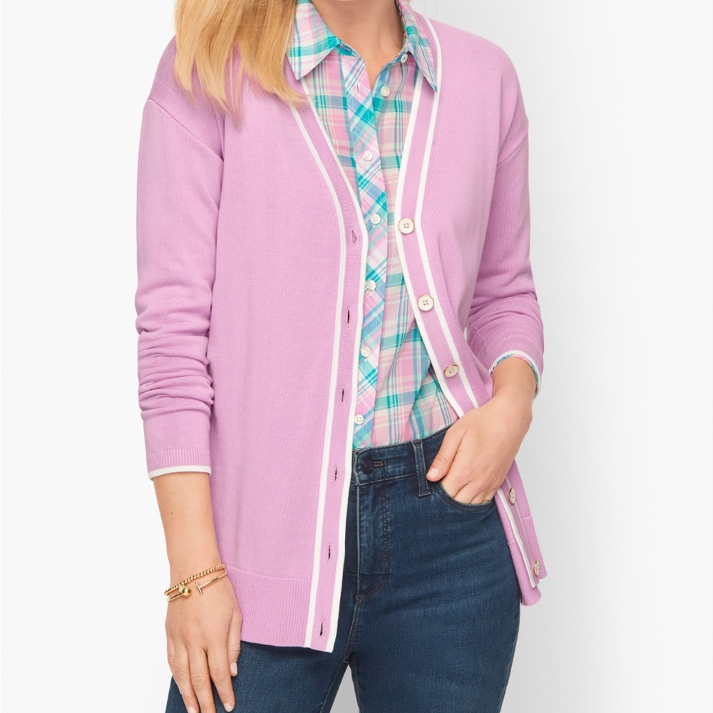 Talbots Light Purple/pink Cardigan Sweater size M